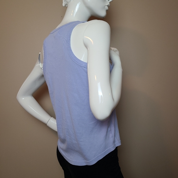 Outline Women's Periwinkle Simple Classic Casual Tank Top - Picture 6 of 12